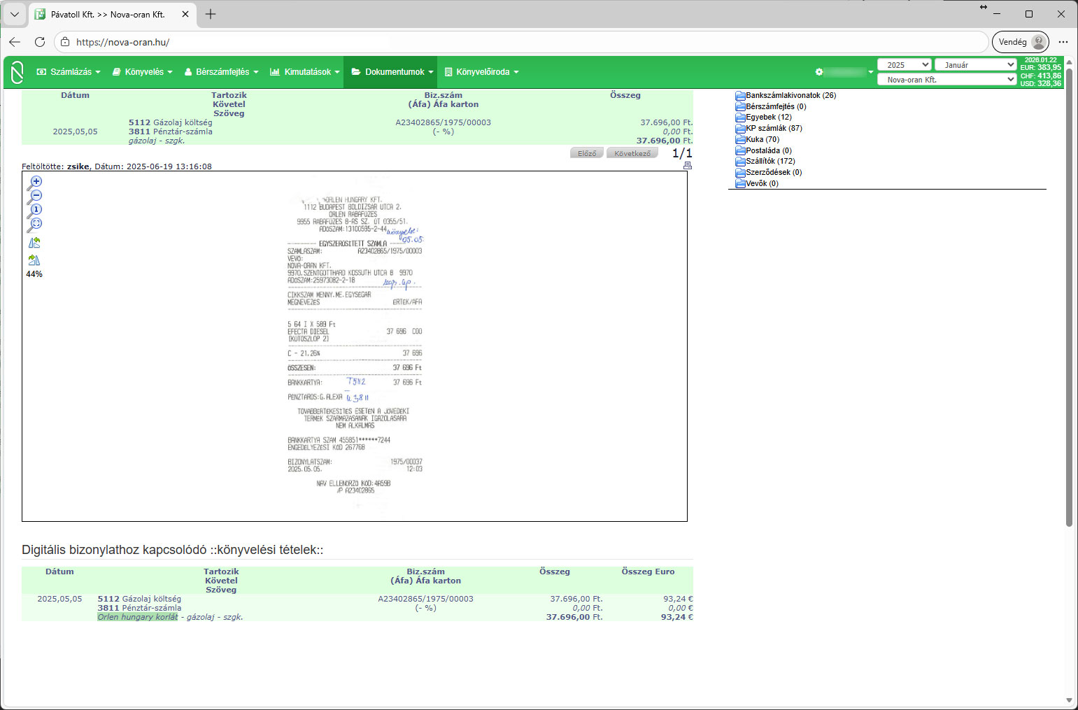 K�nyvelt dokumentum